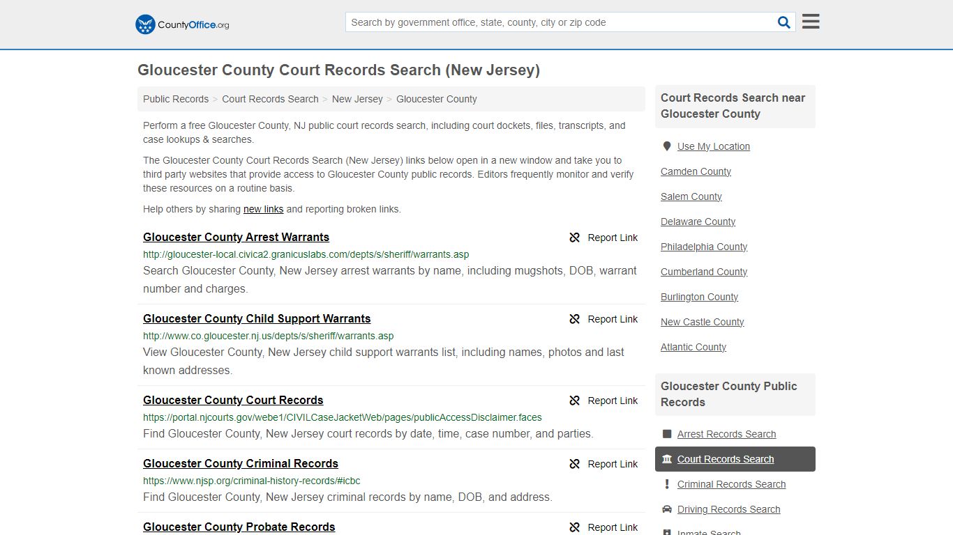 Court Records Search - Gloucester County, NJ (Adoptions, Criminal ...